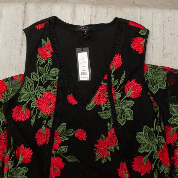 NWT Romeo & Juliet Couture Embroidered Rose Shift Dress size M - Picture 5 of 12